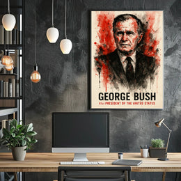 George Bush Patriotic Portrait Historical or Presidential Poster