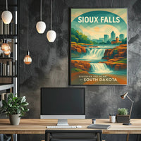 Sioux Falls Travel Adventure Art Poster PosterGoat