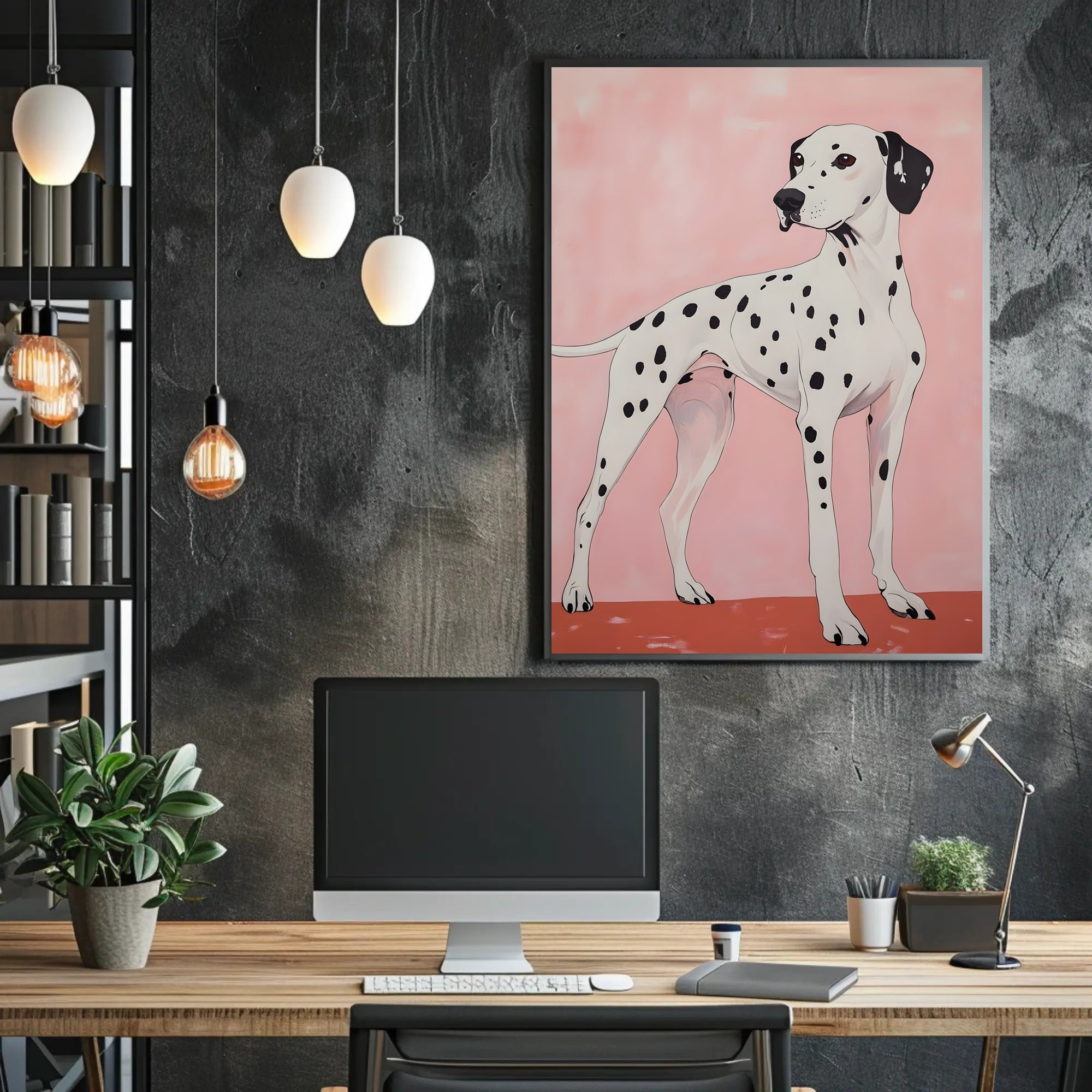 Dalmatian Portrait Poster Modern Minimalist Wall Art