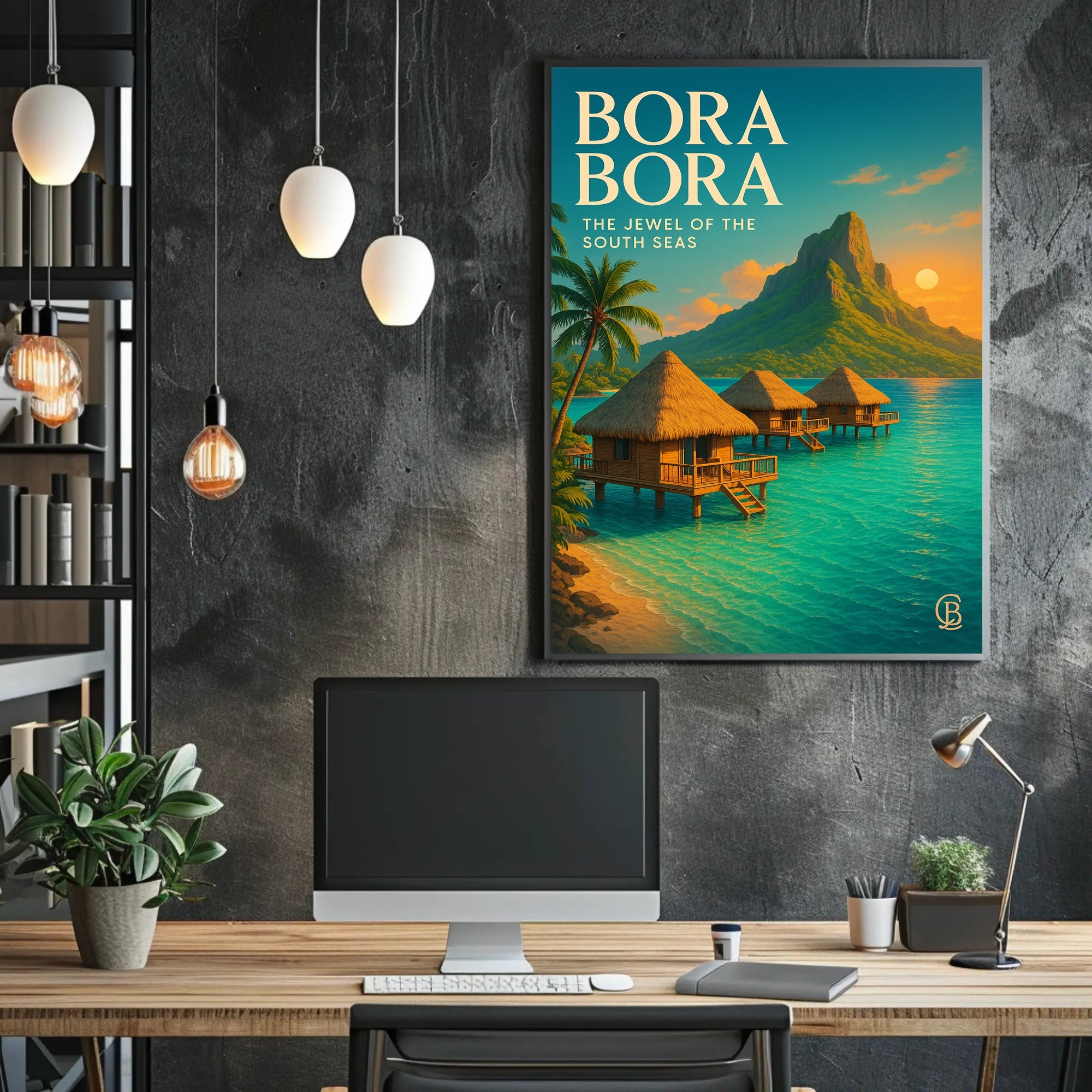 Bora Bora Tranquility in a Vintage Travel Poster PosterGoat