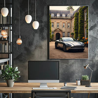 Luxury Car at Elegant Estate Poster PosterGoat