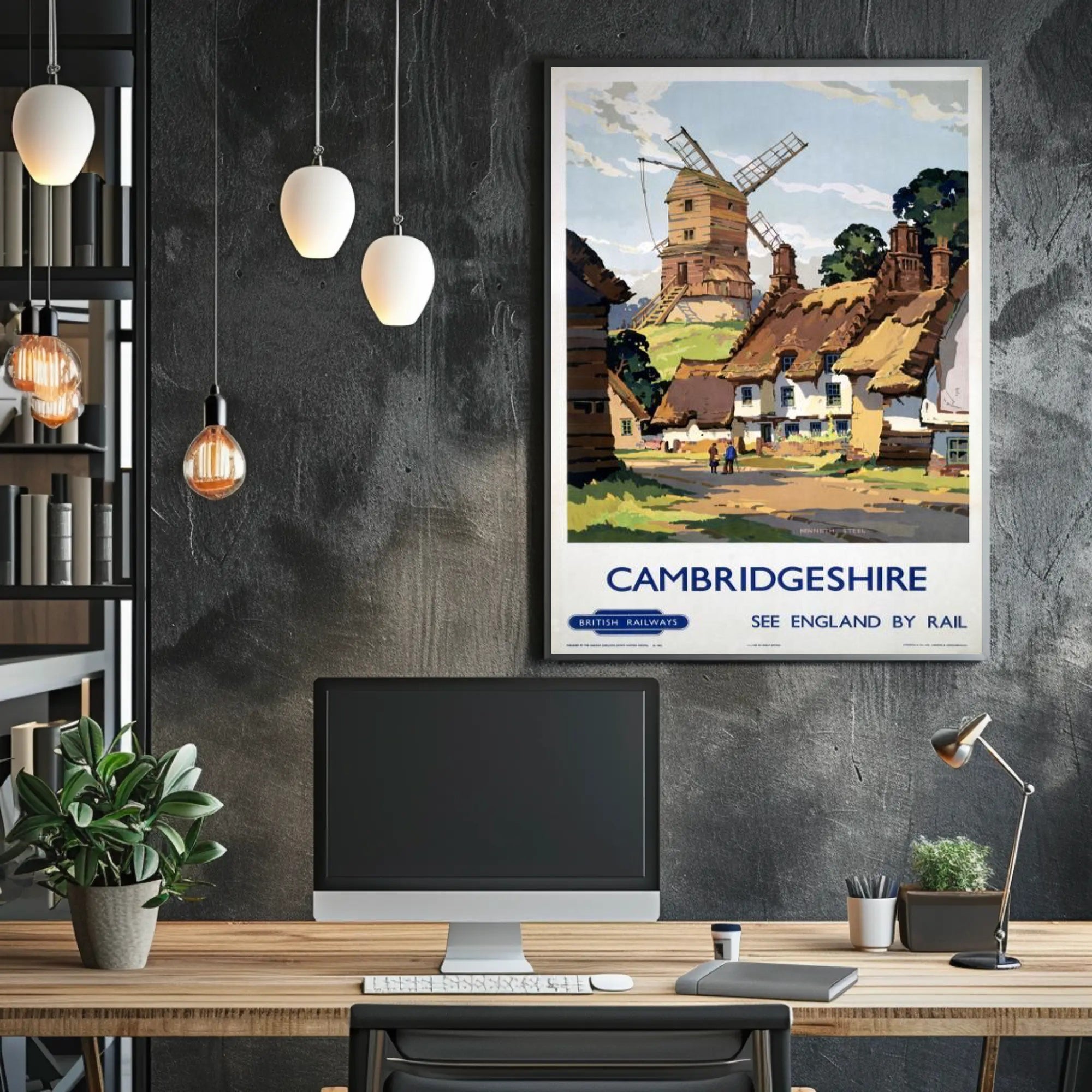Vintage Cambridgeshire Travel Poster: See England by Rail PosterGoat