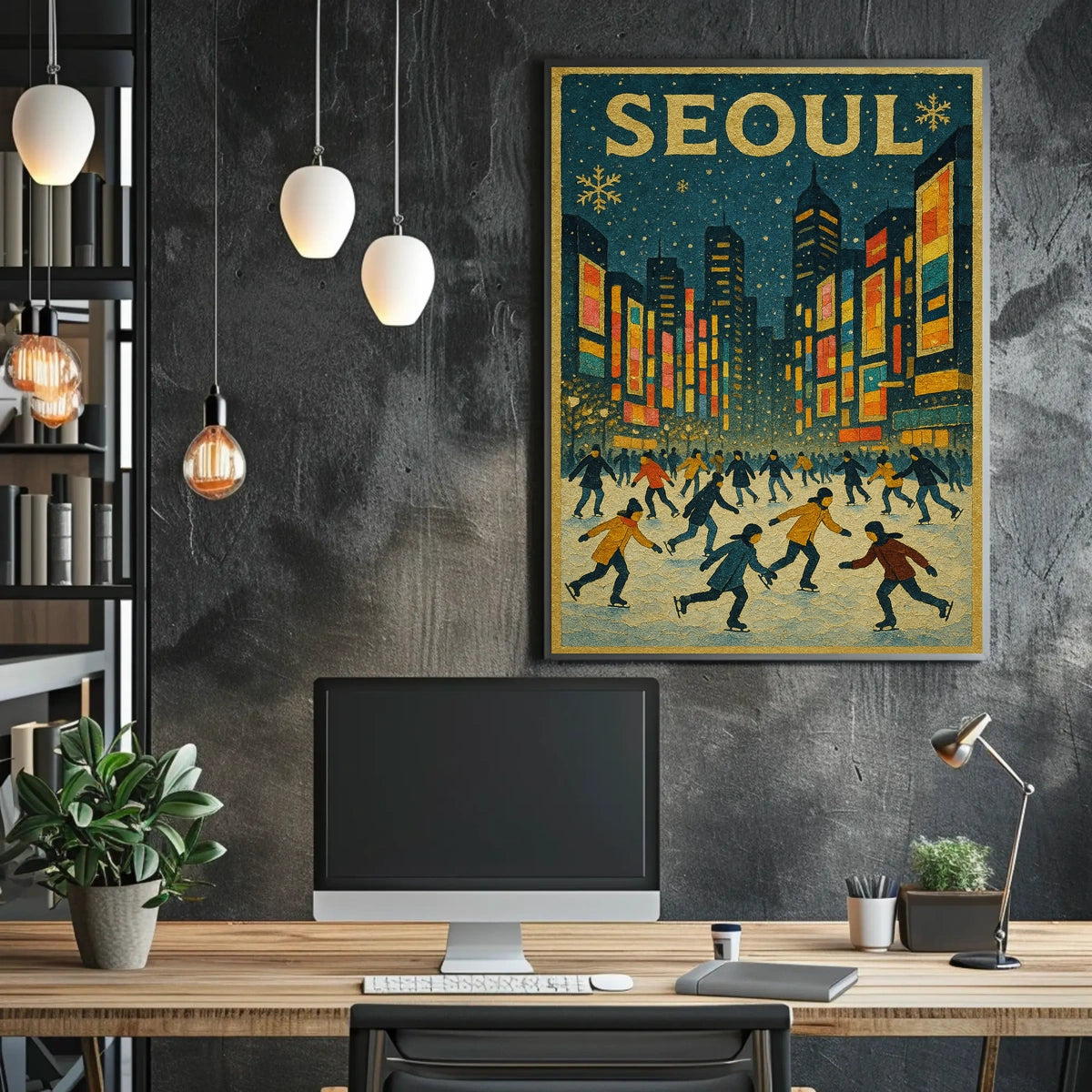 Winter Skating In Seoul Poster