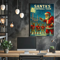 Santa Coaches Reindeer in Festive Football Scene