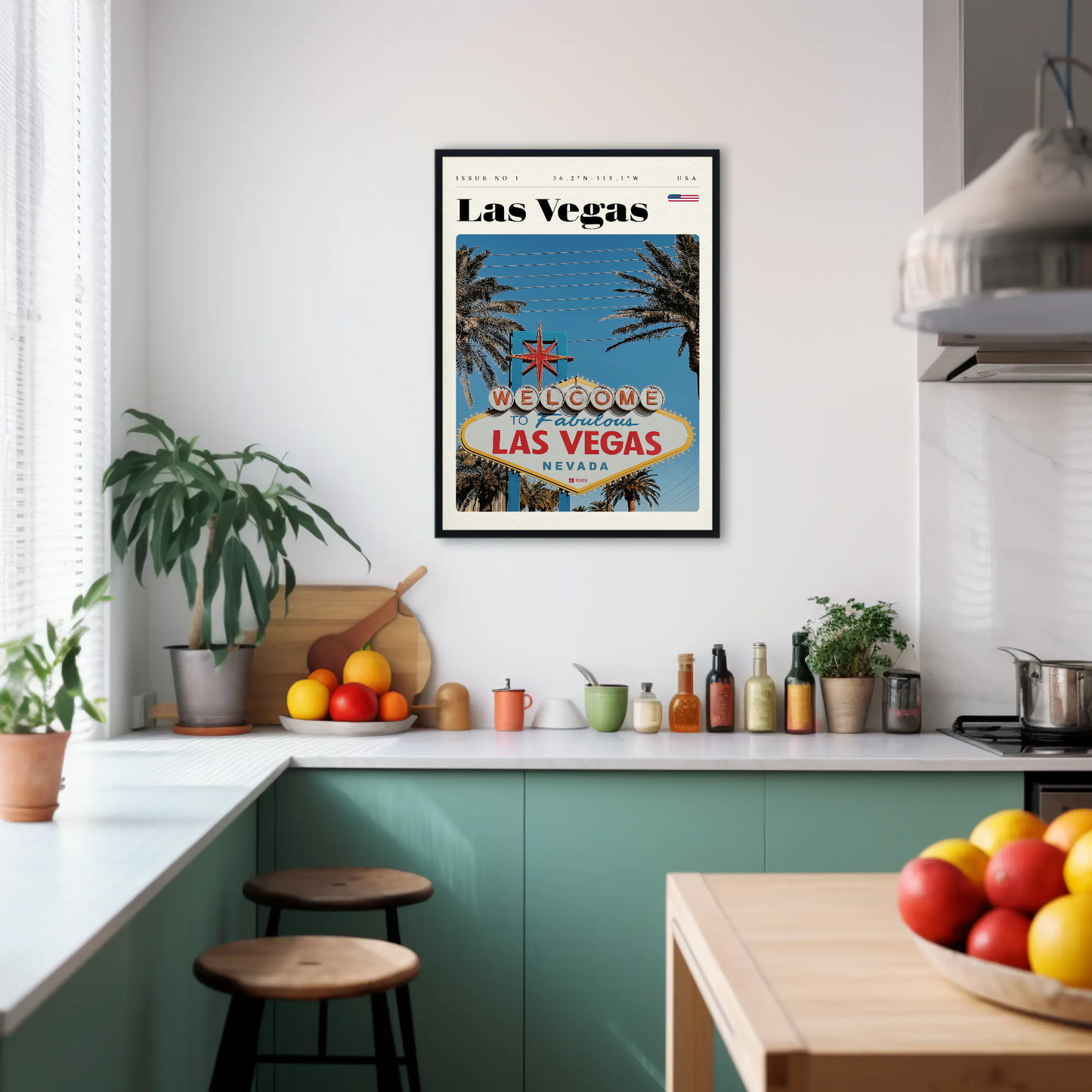 Vintage Poster Las Vegas Sign Daytime