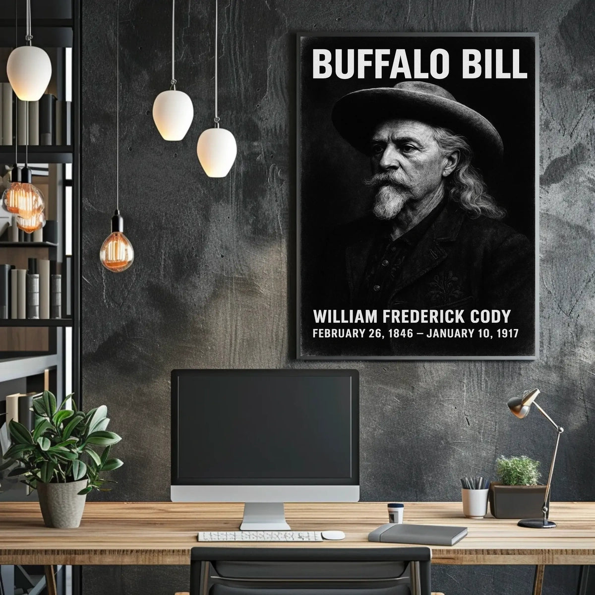 Buffalo Bill Western Historical Portrait Poster