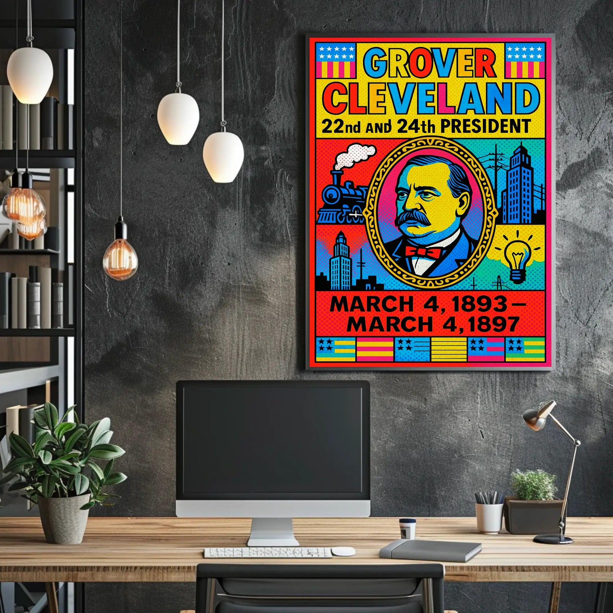 Grover Cleveland Pop Art Historical Presidential Poster