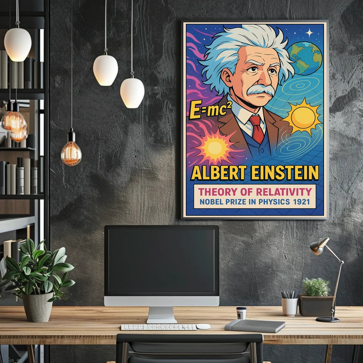 Albert Einstein Relativity Vintage Science Poster