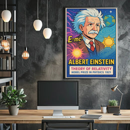 Albert Einstein Relativity Vintage Science Poster