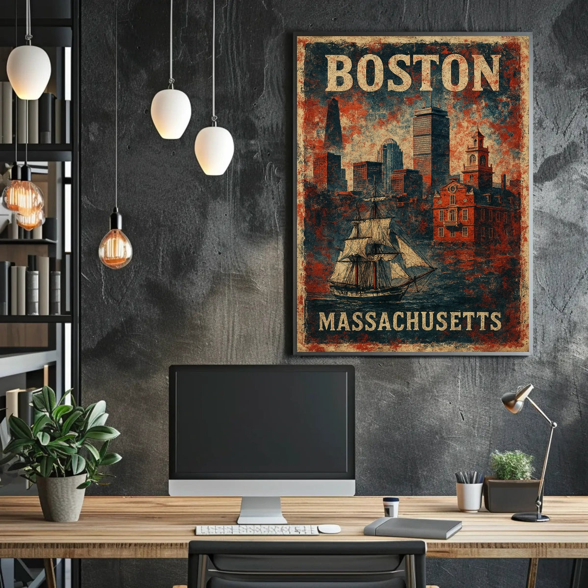 Boston Historic Journey Vintage Poster