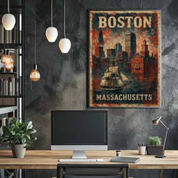 Boston Historic Journey Vintage Poster