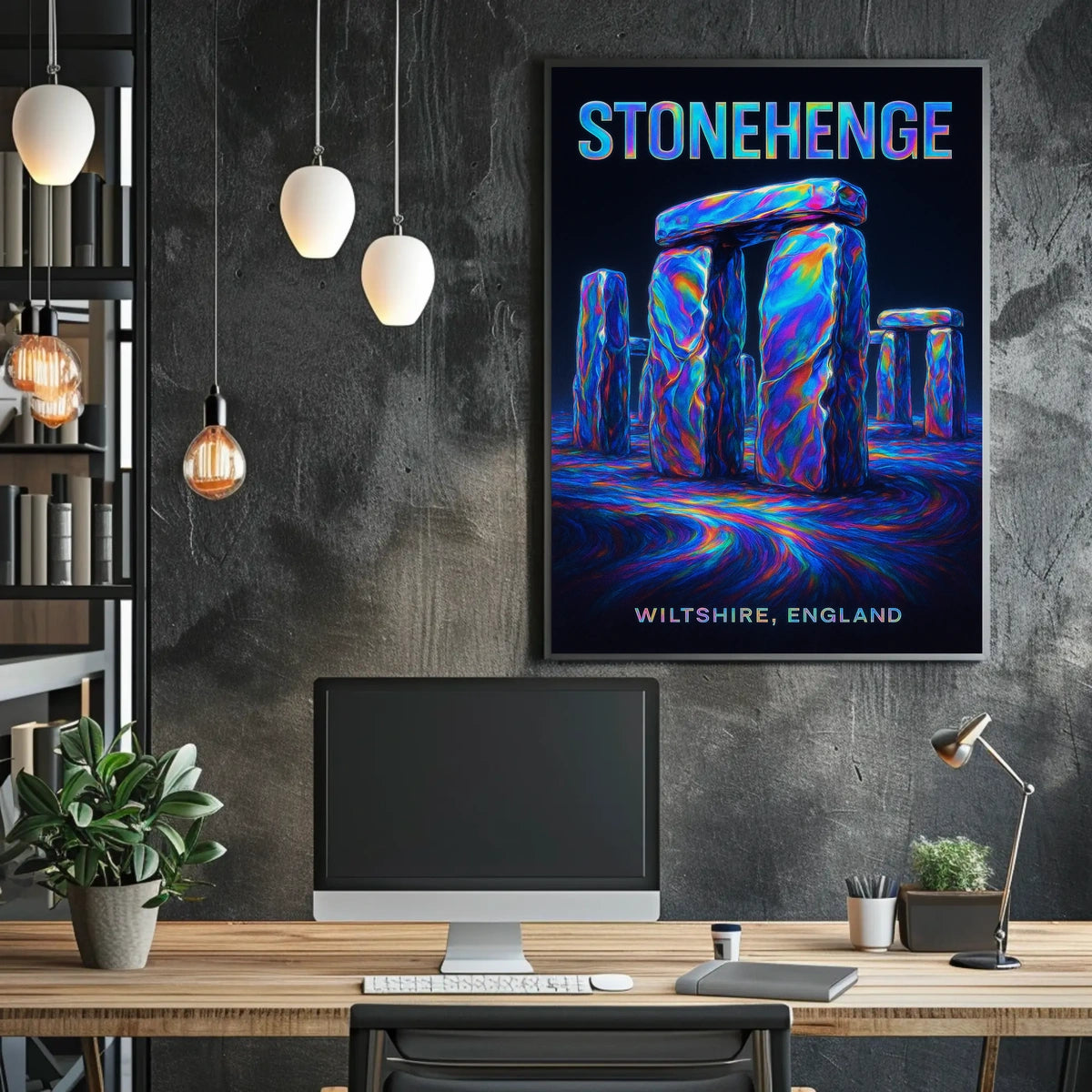 Stonehenge Psychedelic Abstract Artwork Poster