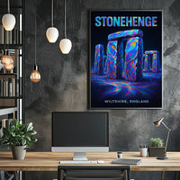 Stonehenge Psychedelic Abstract Artwork Poster