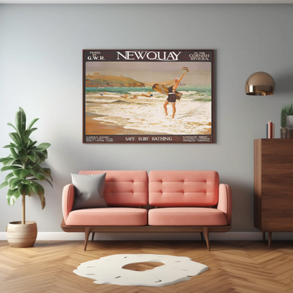 Newquay Cornish Riviera Travel Poster