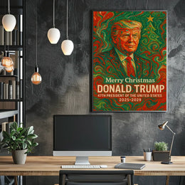 Donald Trump Abstract Christmas Political Poster
