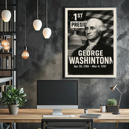 George Washington 1st President of the United States Digital Montaje Poster