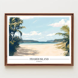 Fraser Island Scenic Beach Travel Poster