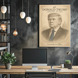 Donald Trump 47th President Sketch Poster Art Print for Home Decor PosterGoat