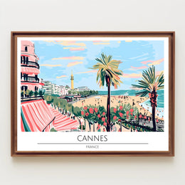Cannes Beach Scene Poster PosterGoat