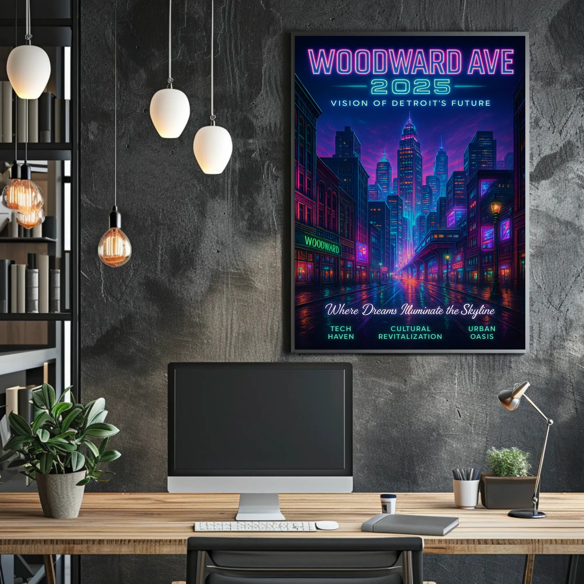Woodward Ave 2025 Vision of Detroits Future Poster PosterGoat