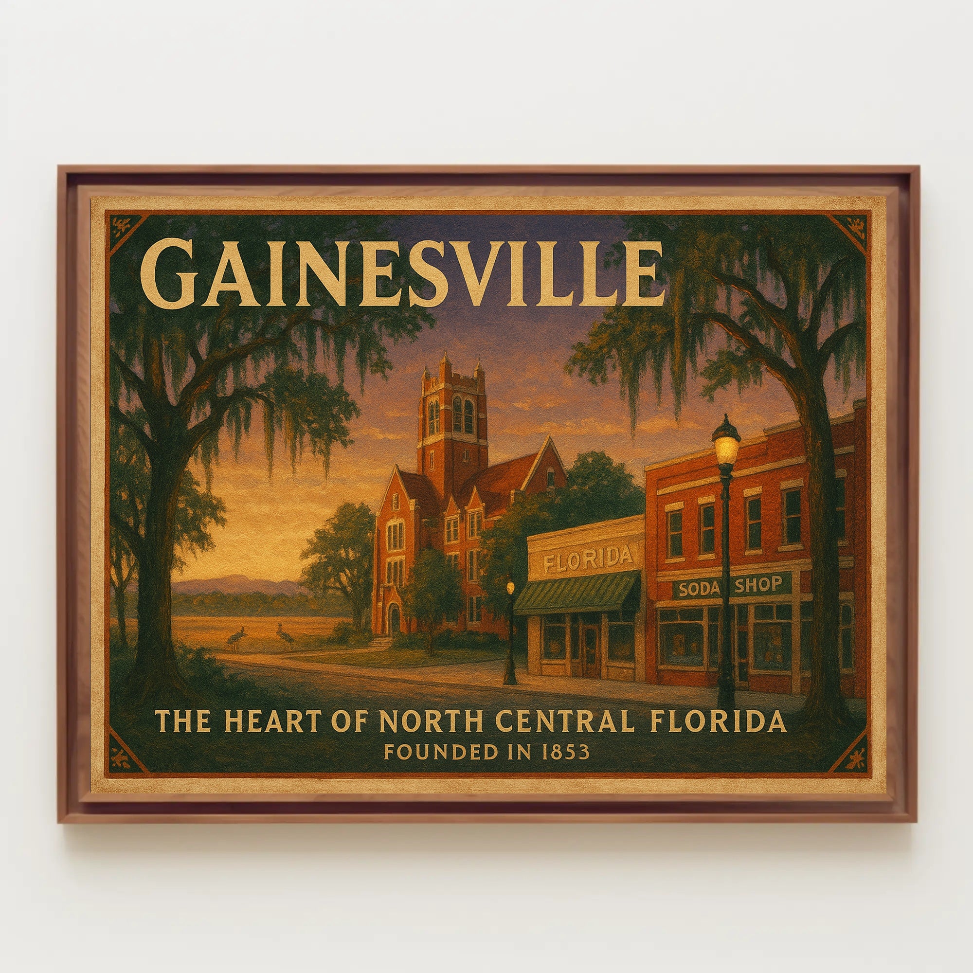 Gainesville Heritage Wall Art Print Decor
