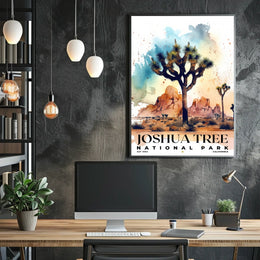 Joshua Tree Watercolor Wall Art Poster
