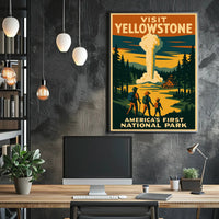 Visit Yellowstone Americas First National Park Poster PosterGoat