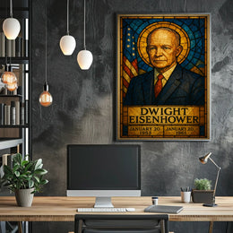 Stained Glass Presidential Portrait Patriotic Historical or Presidential Poster