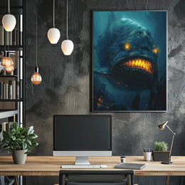 Mythical Sea Monster in Fantastical Underwater Adventure Poster PosterGoat