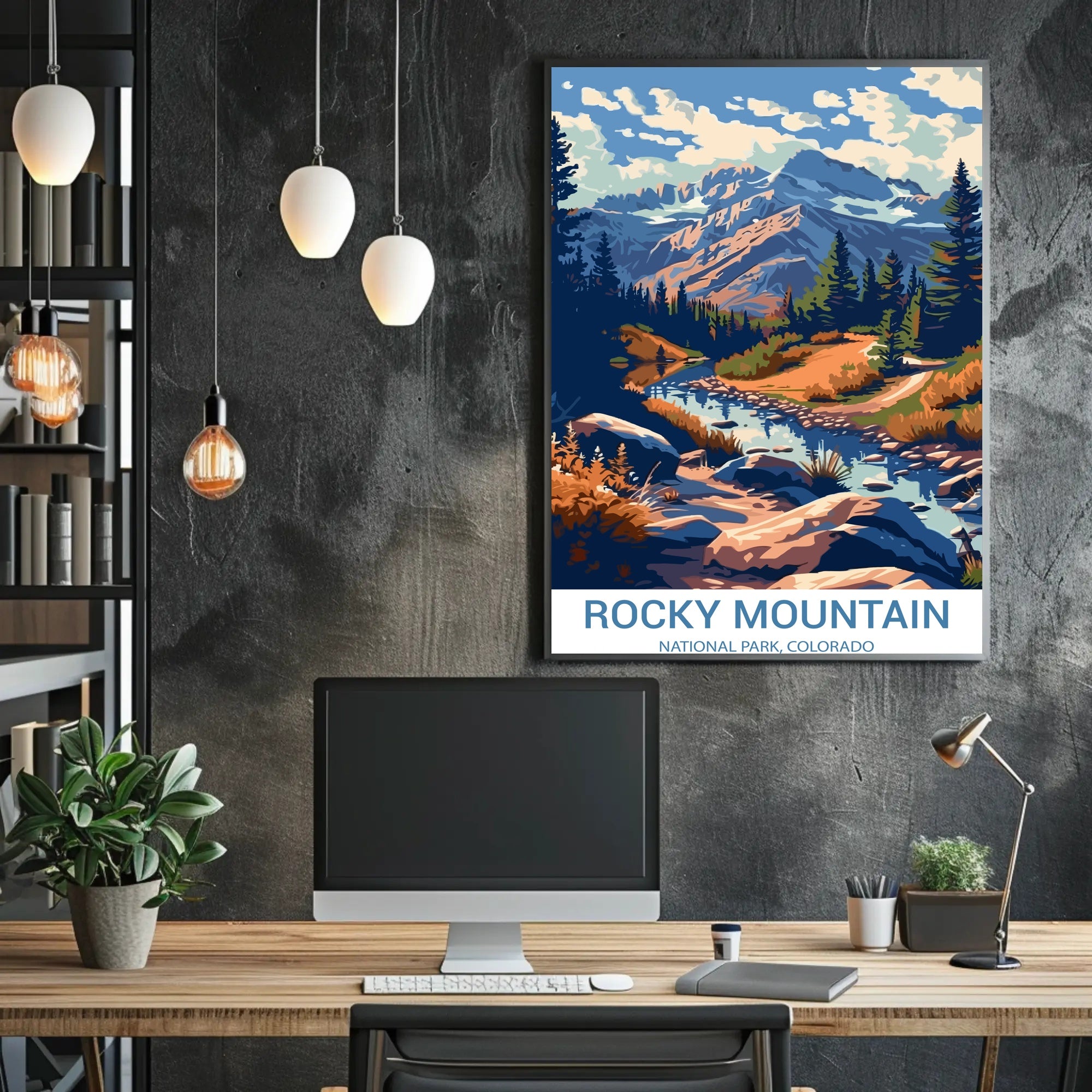 Rocky Mountain Adventure in Vintage National Park Poster