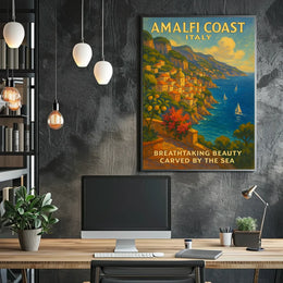 Breathtaking Coastal Beauty Carved by the Sea Poster