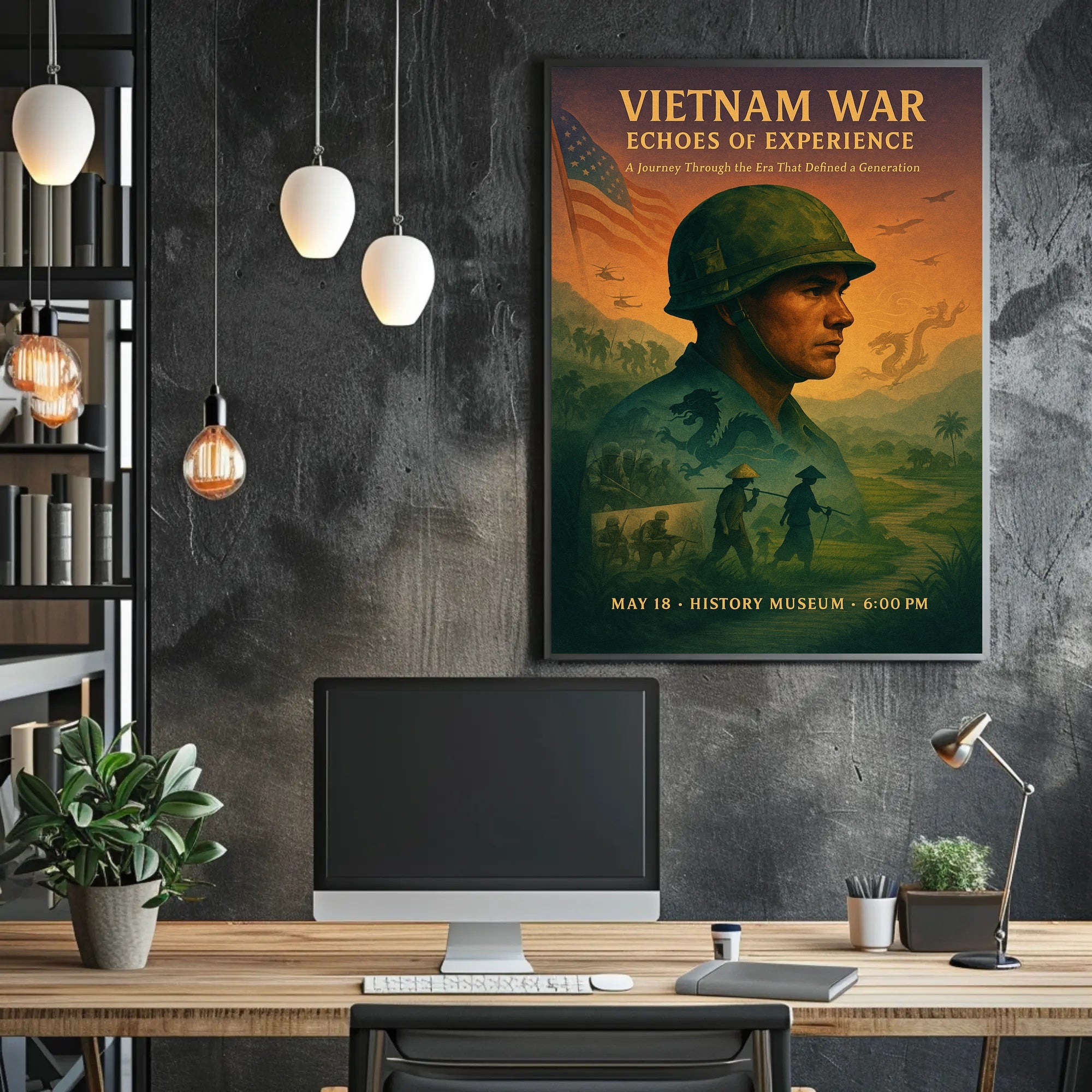 Vietnam War Historical Poster Vintage Military Print