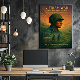 Vietnam War Historical Poster Vintage Military Print