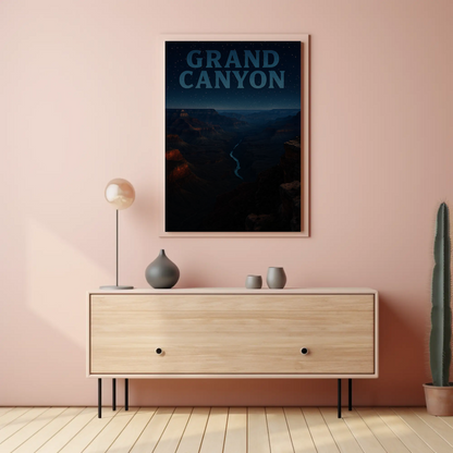 Grand Canyon Arizona Night River Travel Poster