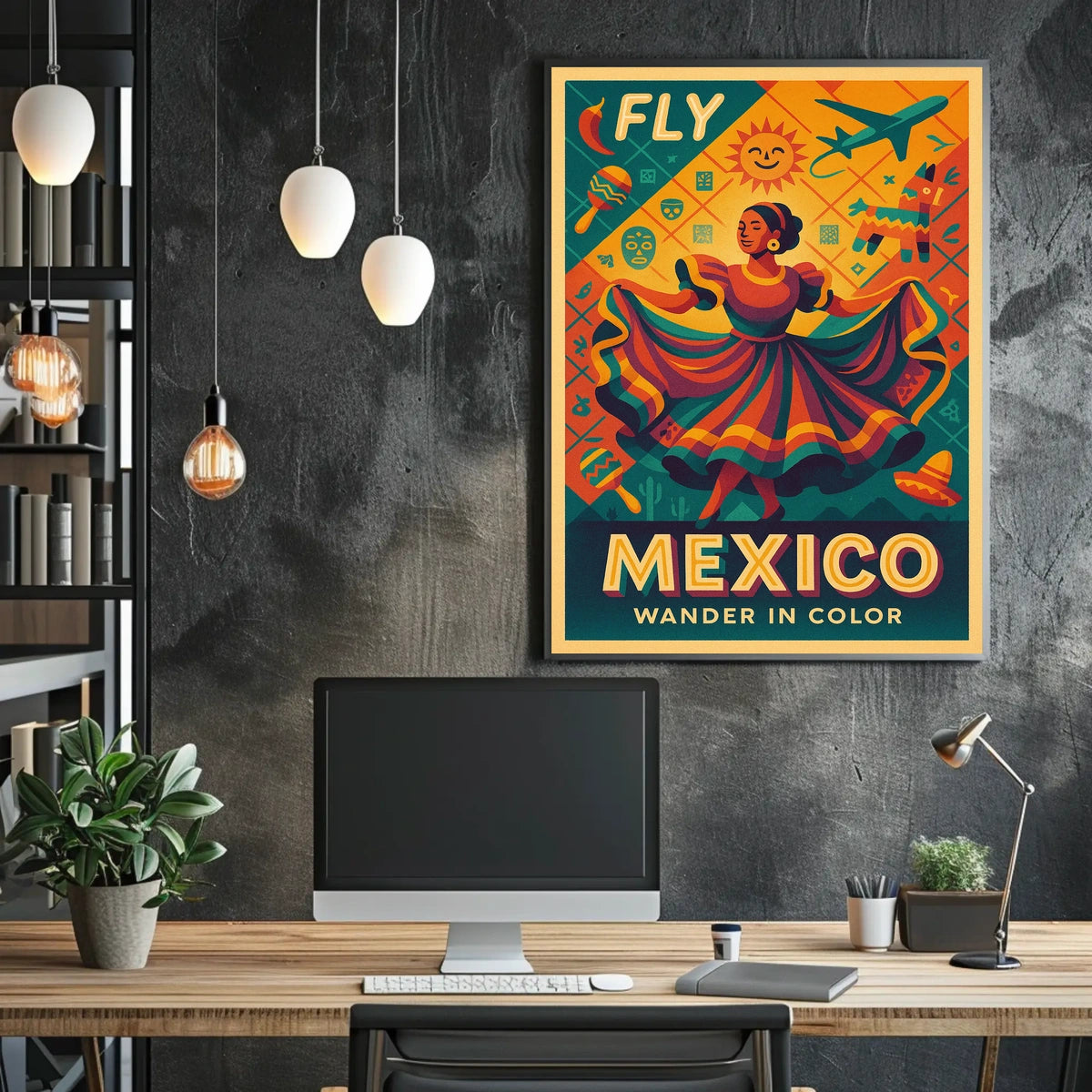 Fly to Mexico Wander in Color Poster