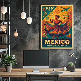 Fly to Mexico Wander in Color Poster
