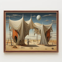 Surreal Desert Dreamscape in Futuristic Sci-Fi Poster
