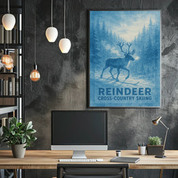 Reindeer Cross-Country Skiing Poster
