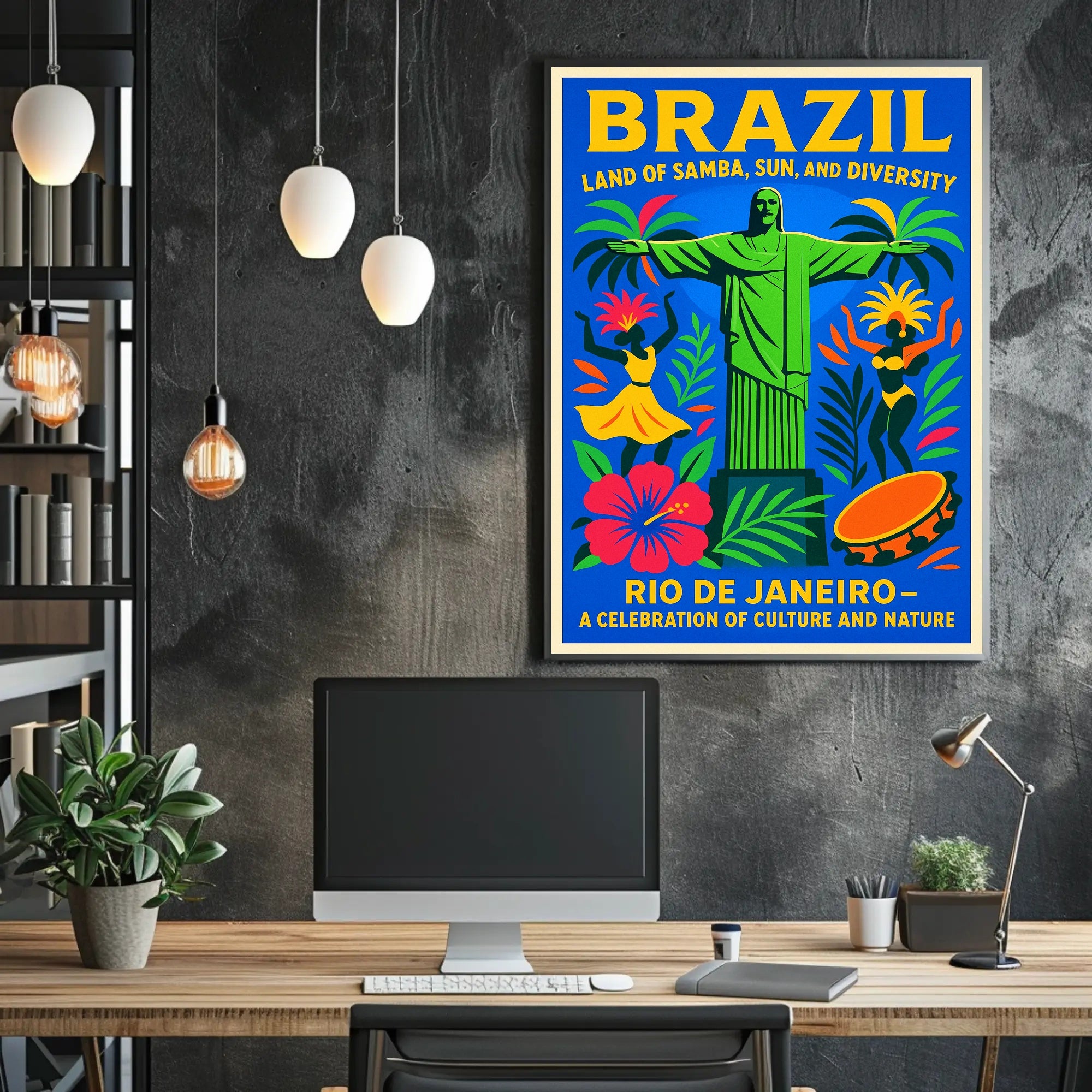 Brazil Land of Samba, Sun, and Diversity Poster