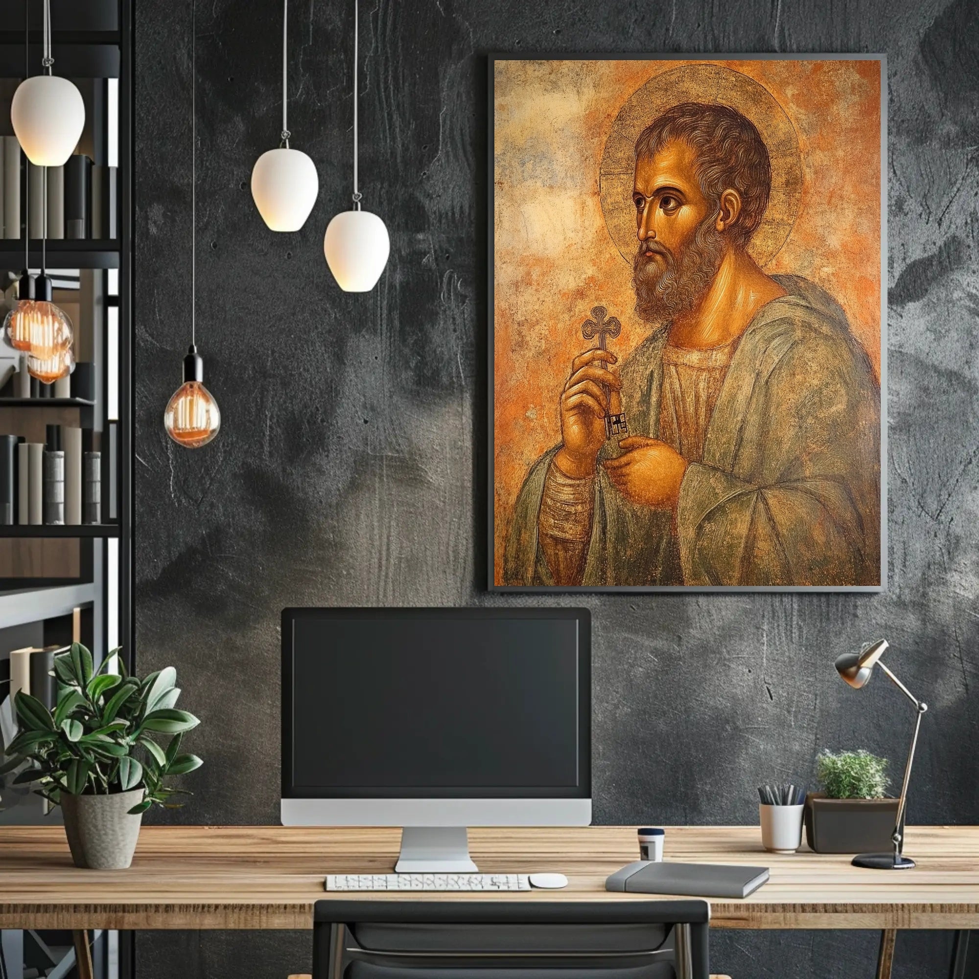 Religious Iconography Art: Byzantine Serenity Cultural Poster