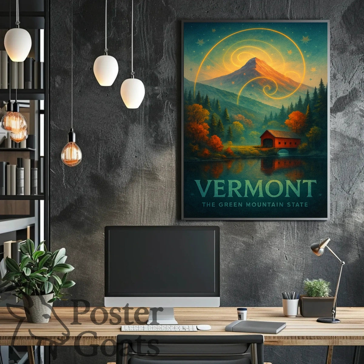 Vermont Autumn Surrealism Travel Poster