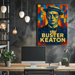 Buster Keaton Iconic Silent Film Star Poster