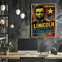 Abraham Lincoln 16th President of the United States Graffiti Pop Art Poster