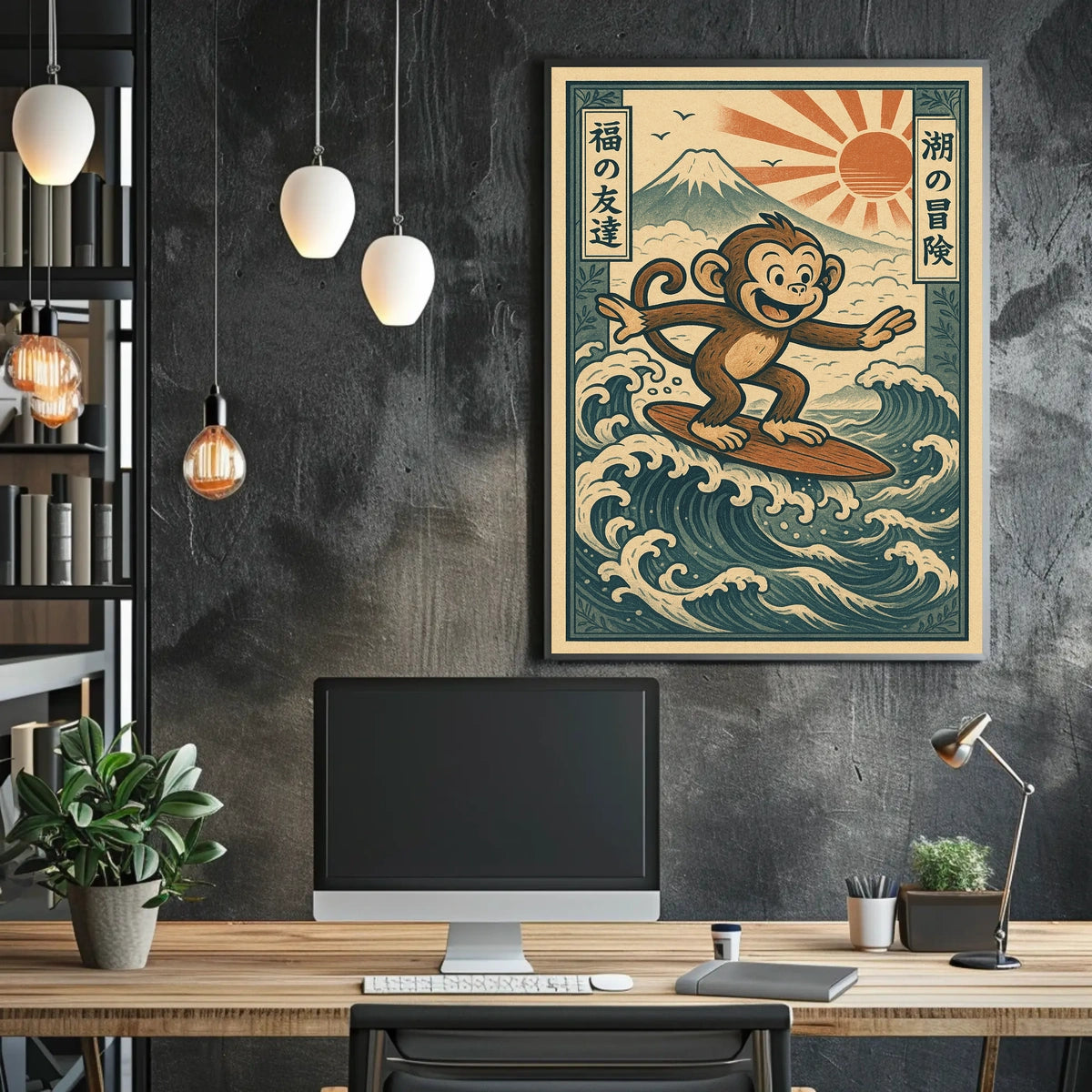 Surfing Monkey Adventure Poster