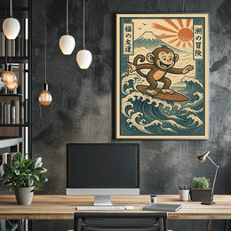 Surfing Monkey Adventure Poster