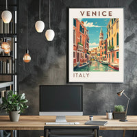Venice Gondolas and Canals Artwork Travel Poster