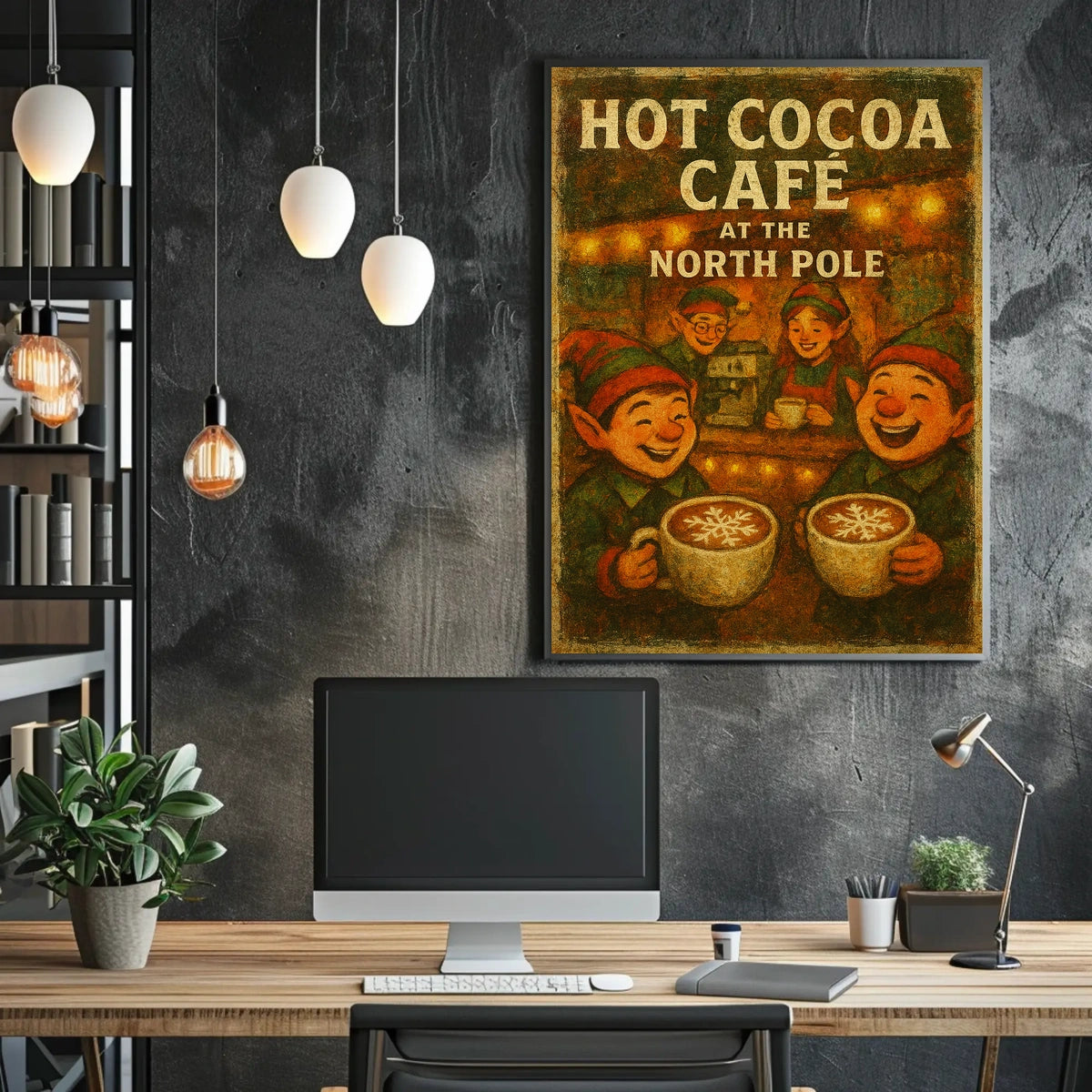 Hot Cocoa Café At The North Pole Poster