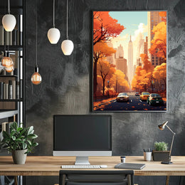 Autumn In The City Poster PosterGoat
