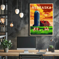 Nebraska Farm Scene Poster