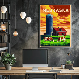 Nebraska Farm Scene Poster